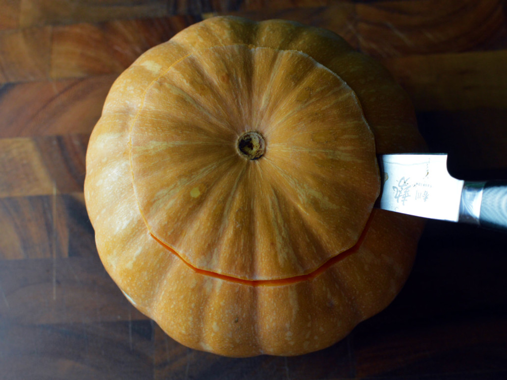 how to carve a pumpkin for halloween - Cut the lid