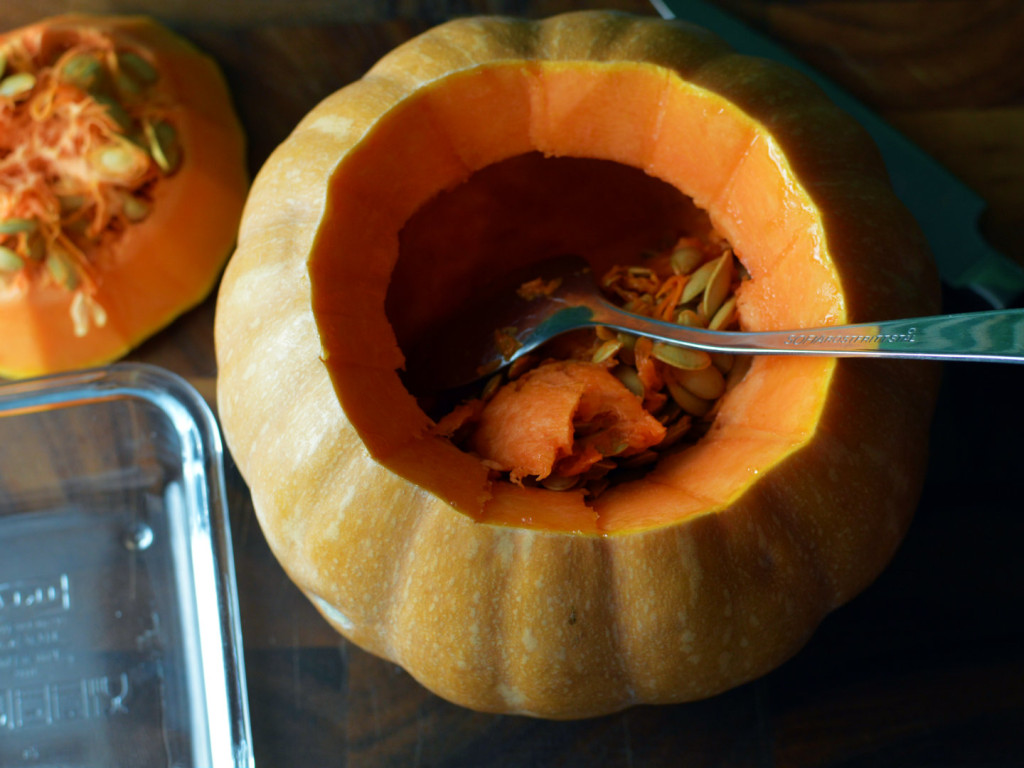 how to carve a pumpkin for halloween - Scoop out the inside