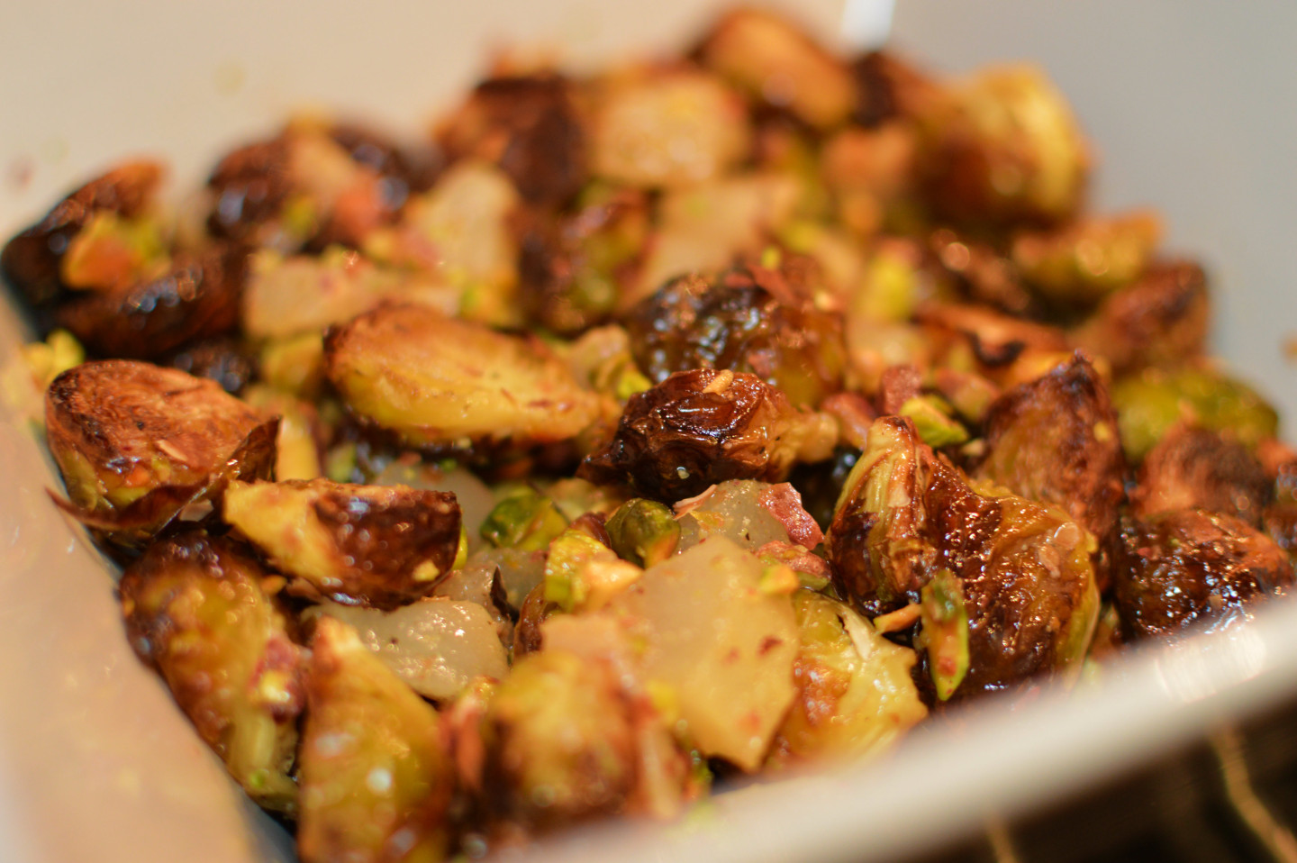 Recipe: Roasted brussels sprouts with pears and pistachios