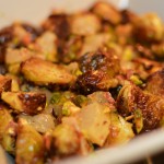 Brussels sprouts with pears and pistachios