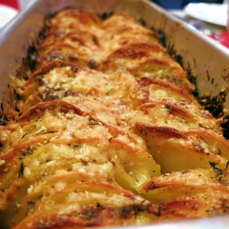 Hasselback potato gratin