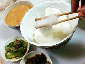 National dish of Brunei - Ambuyat Tempoyak