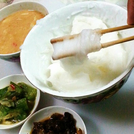 National dish of Brunei - Ambuyat Tempoyak