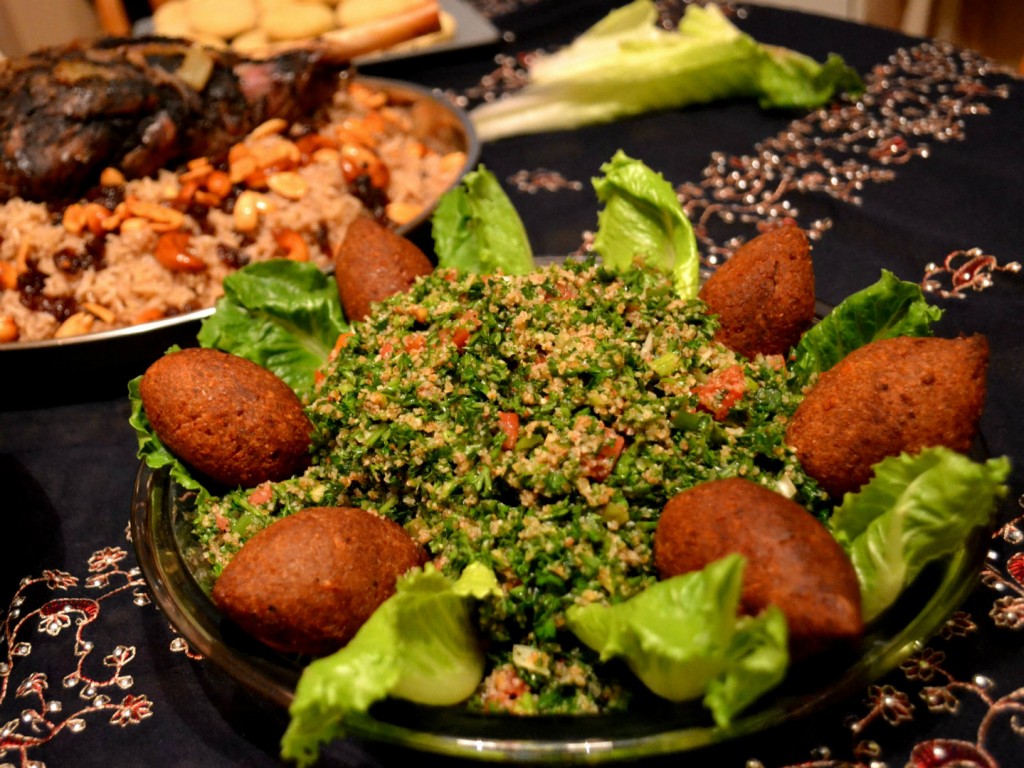 The national dish of Syria - Kibbe with Tabouleh