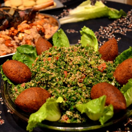 The national dish of Syria - Kibbe with Tabouleh