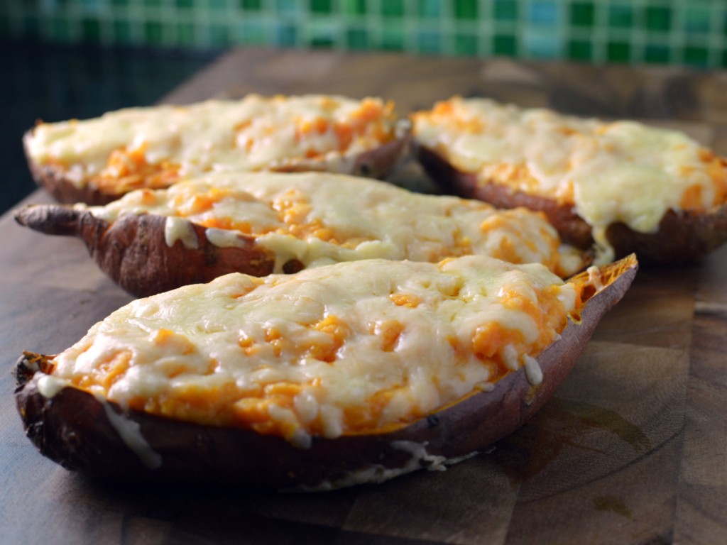 loaded sweet potato boats skins