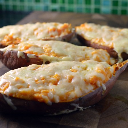 loaded sweet potato boats skins