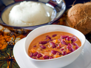 The national dish of Tanzania - Ugali na Maharage ya nazi