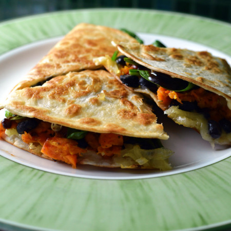 basic quesadilla recipe - sweet potato black bean and spinach