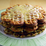 mashed potato and avocado waffle