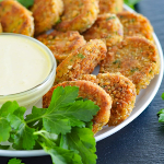 The veg life - Veggie Nuggets with vegan honey mustard dipping sauce