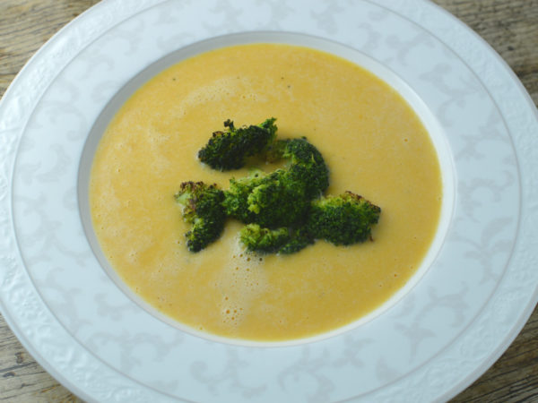 Smoky sweet potato cheese soup with broccoli Smoky sweet potato cheese soup with broccoli