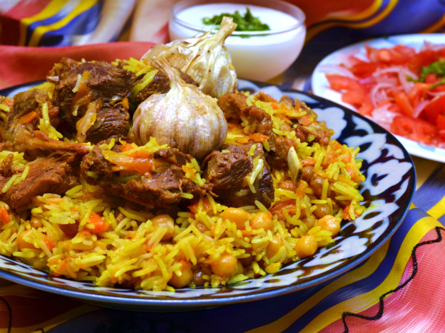 the national dish of Uzbekistan - tuy palovi or plov