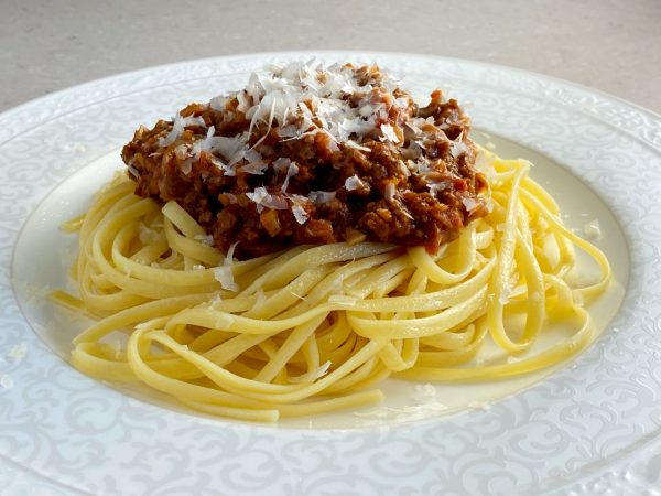spagetti och vegetarisk köttfärssås spagetti och vegetarisk köttfärssås