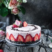 Cookies and sweets - no bake jordgubb och vit chokladcheesecake