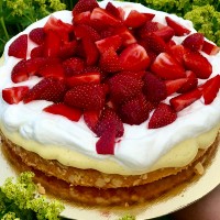 Lyckas med bakning - Mazarintårta med jordgubbar