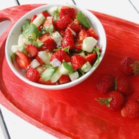 Mat såklart - Melon och jordgubbssallad med basilika