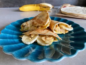 Quesadillas med banan och curry