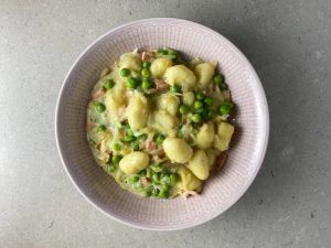 Gnocchi med grädde och zucchini