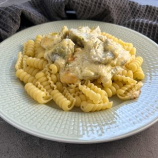 Kronärtskockekräm med pasta